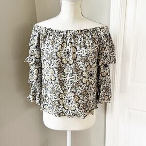 Ella Moss Anthropologie Floral Off Shoulder Boho Top